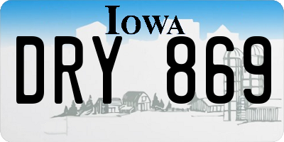 IA license plate DRY869