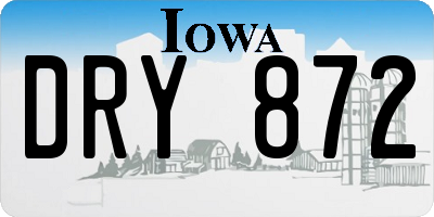 IA license plate DRY872