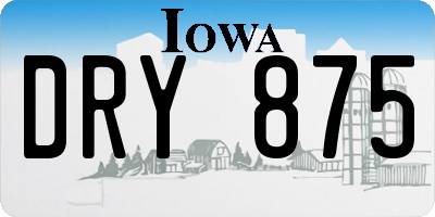 IA license plate DRY875