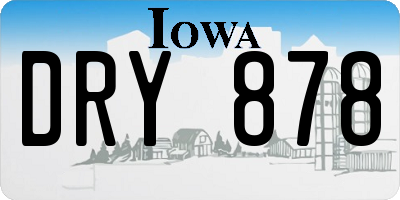 IA license plate DRY878
