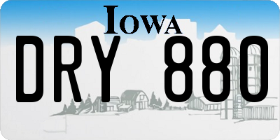 IA license plate DRY880