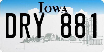 IA license plate DRY881