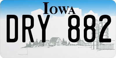 IA license plate DRY882