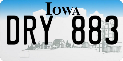 IA license plate DRY883