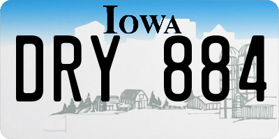 IA license plate DRY884