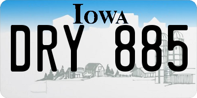 IA license plate DRY885