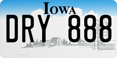 IA license plate DRY888