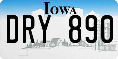 IA license plate DRY890