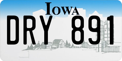 IA license plate DRY891