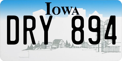 IA license plate DRY894