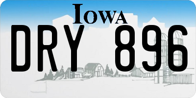 IA license plate DRY896