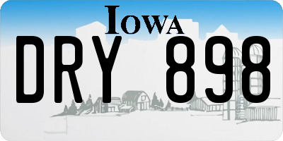 IA license plate DRY898
