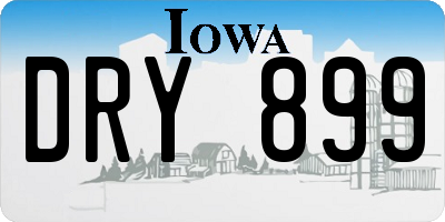 IA license plate DRY899