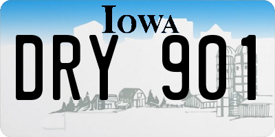 IA license plate DRY901