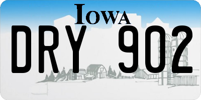 IA license plate DRY902