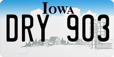 IA license plate DRY903