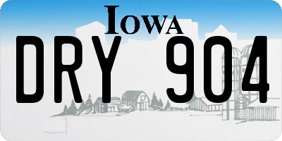 IA license plate DRY904