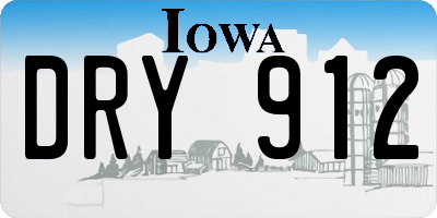 IA license plate DRY912