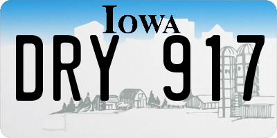 IA license plate DRY917