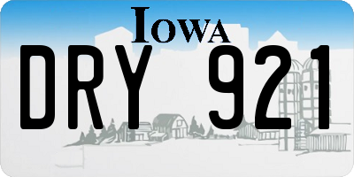 IA license plate DRY921