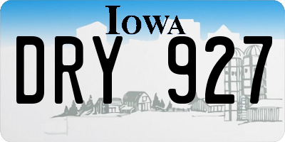 IA license plate DRY927