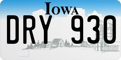 IA license plate DRY930