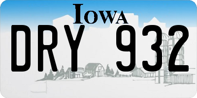 IA license plate DRY932