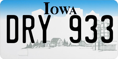 IA license plate DRY933