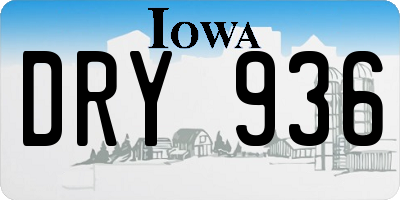 IA license plate DRY936