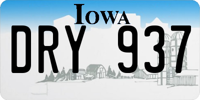 IA license plate DRY937