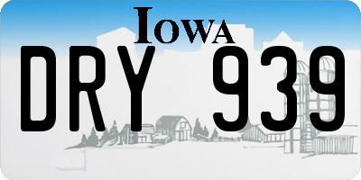 IA license plate DRY939