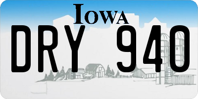 IA license plate DRY940