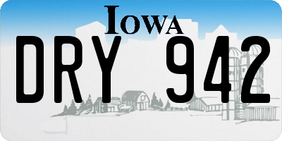 IA license plate DRY942