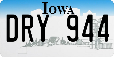 IA license plate DRY944