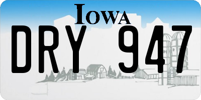 IA license plate DRY947