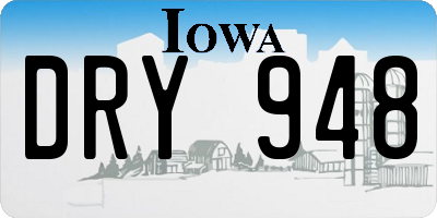 IA license plate DRY948