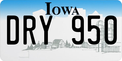 IA license plate DRY950