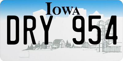 IA license plate DRY954