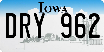 IA license plate DRY962
