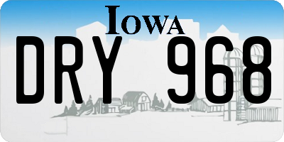 IA license plate DRY968