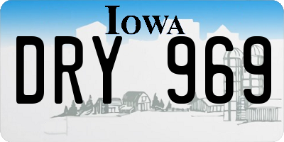 IA license plate DRY969