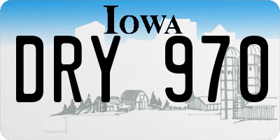IA license plate DRY970
