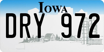 IA license plate DRY972