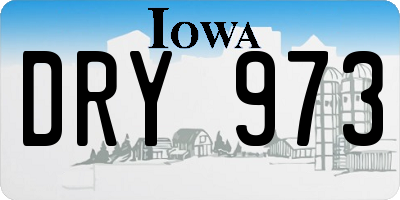 IA license plate DRY973