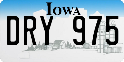 IA license plate DRY975