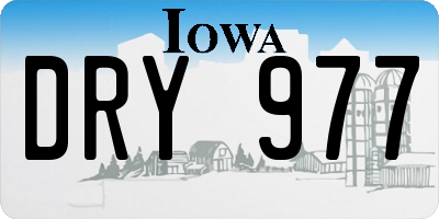 IA license plate DRY977