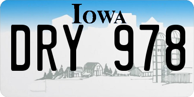 IA license plate DRY978