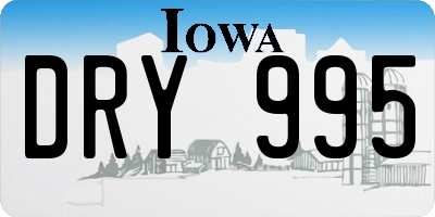 IA license plate DRY995