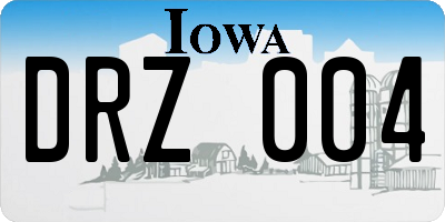 IA license plate DRZ004
