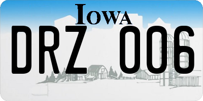 IA license plate DRZ006